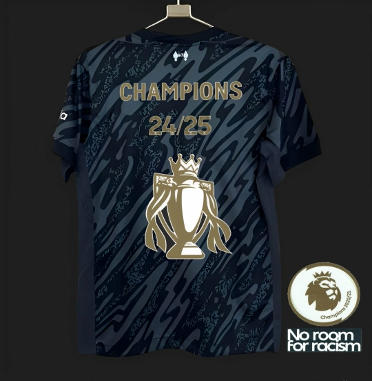 24/25 قميص حارس مرمى ليفربول أسود اللون بطباعة تشامبيونز