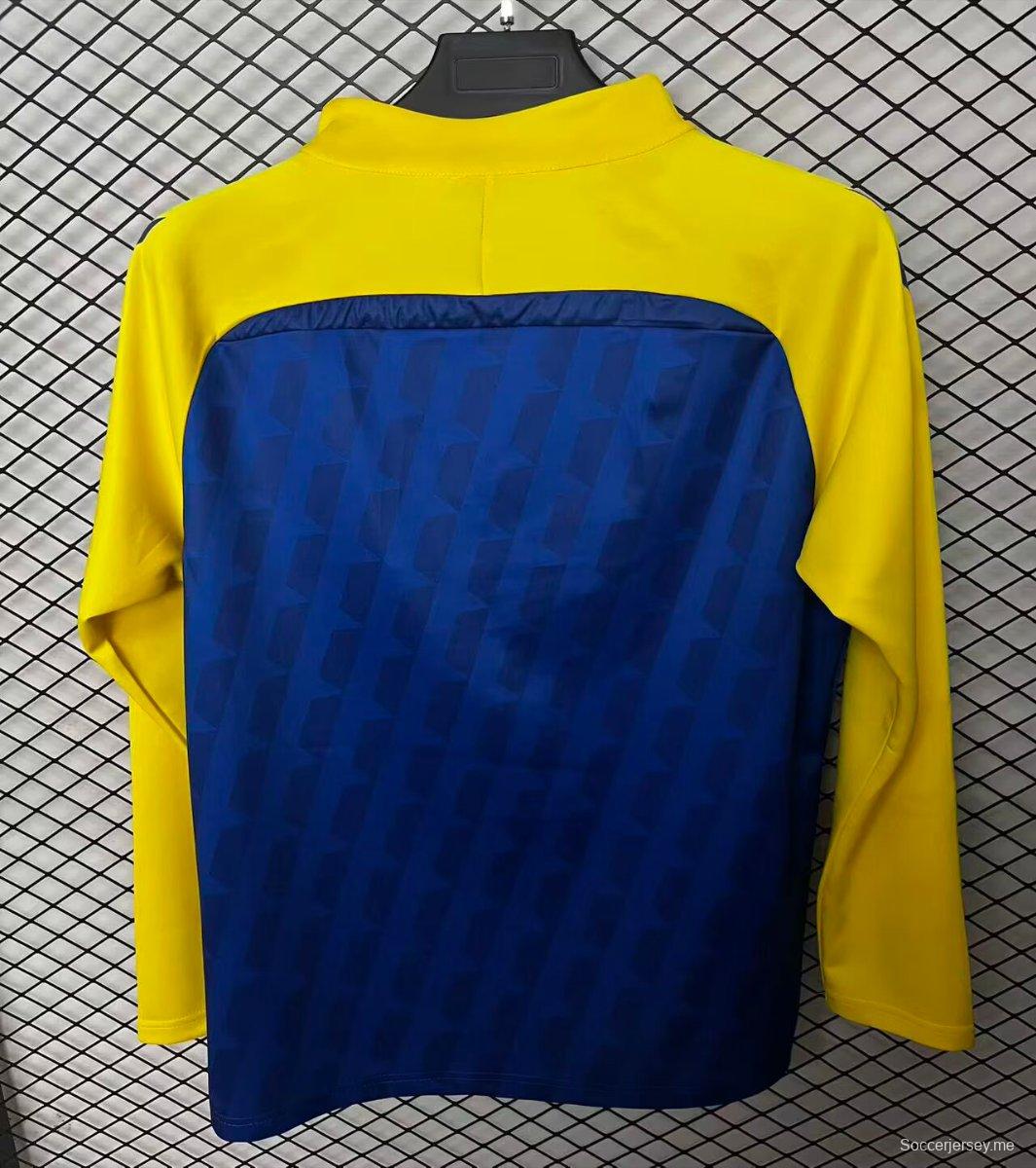 25/26 جاكيت لاس بالماس نصف سحاب أصفر/أزرق 25/26