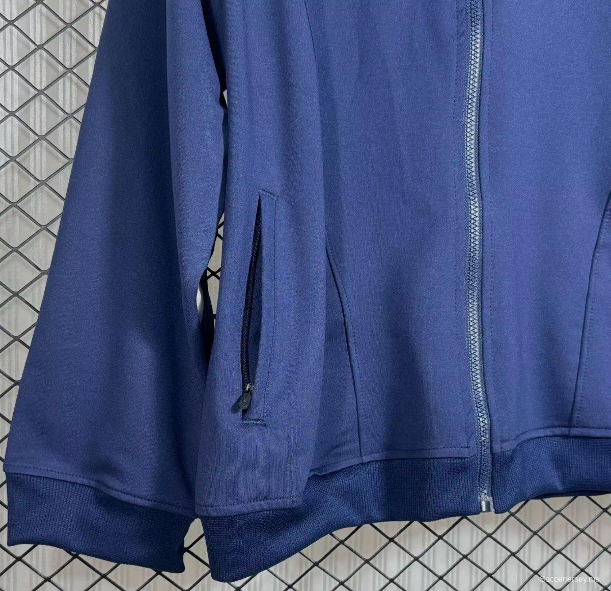 جاكيت ريترو 98/99 ريال مدريد أزرق داكن/أصفر بسحاب كامل