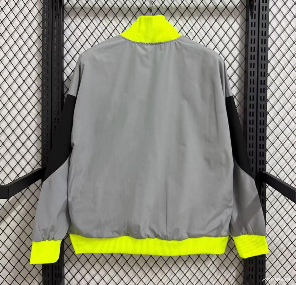 25/26 سترة واقية من الرياح بسحاب كامل باللون الرمادي