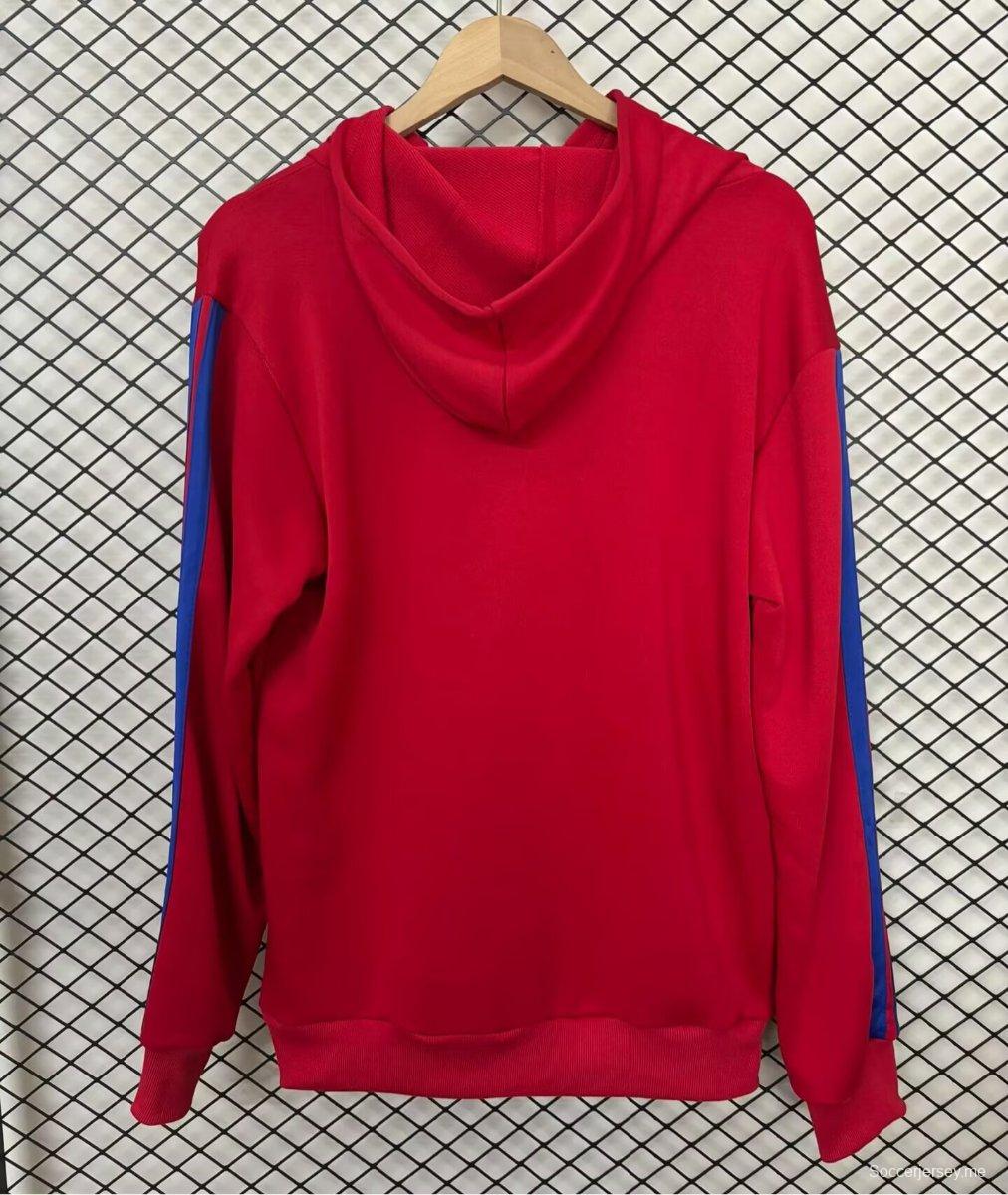 25/26 نادي جامعة تشيلي سترة حمراء بغطاء للرأس